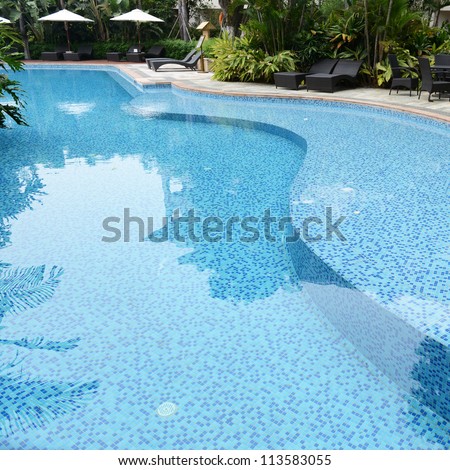 detail of beautiful swimming pool.