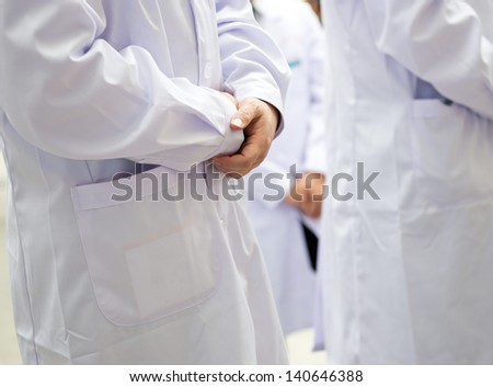 group of medical workers in hospital