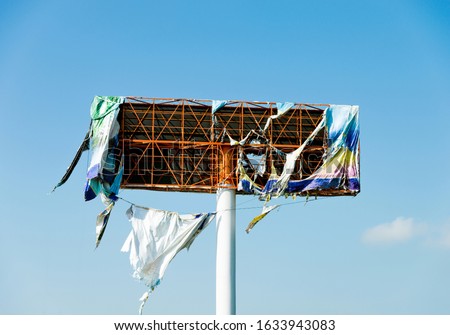 Similar – Image, Stock Photo Broken billboard on an ugly wall