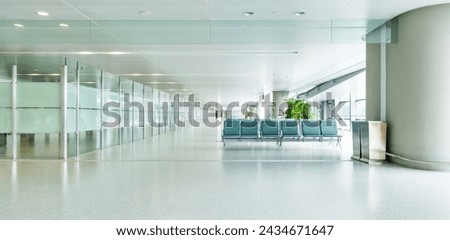 Similar – Image, Stock Photo Empty airport terminal waiting area with chairs in Athens airport