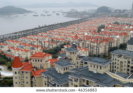 Row of houses in  China