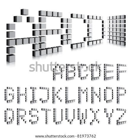 Vector Cube Font: Capital Letters - 81973762 : Shutterstock