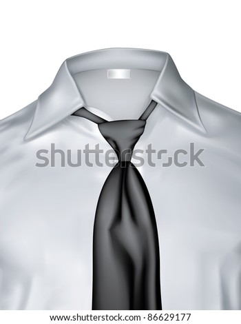 White Shirt With Black Tie:Raster Version Stock Photo 86629177 ...