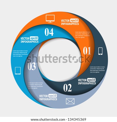 Abstract paper infografics in a circle shape. Vector eps10 illustration