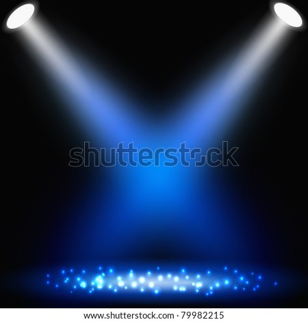 Abstract Dark Blue Background With Spotlights. Vector Eps10 ...