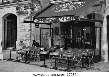 The morning after May Day at a street cafe in Paris