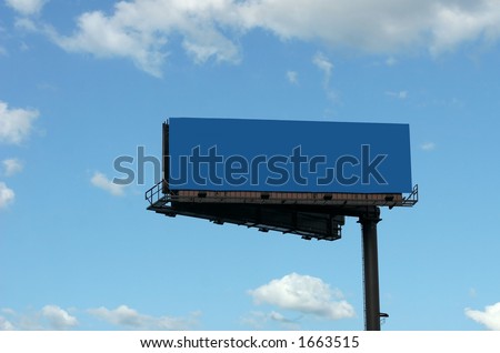 blank blue advertising sign