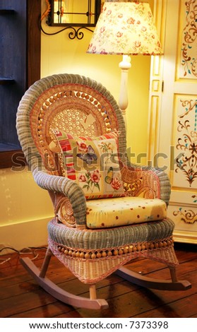 beautiful country french interiors with rocking chair