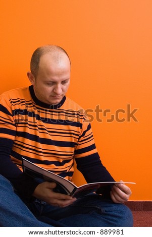 Man reading a magazine
