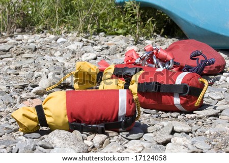 detailed view of river rescue throw lines