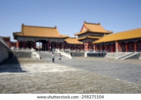China Beijing Forbidden City Palace, a vague background.