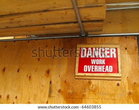 Danger Overhead Work warning sign