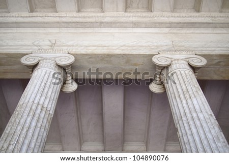 neoclassical columns capitals, Athens National museum, Greece