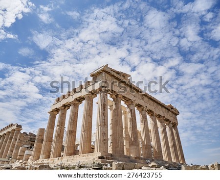 Athens Greece, Parthenon ancient temple on Acropolis hill