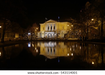 Similar – Image, Stock Photo Halle Saale at night