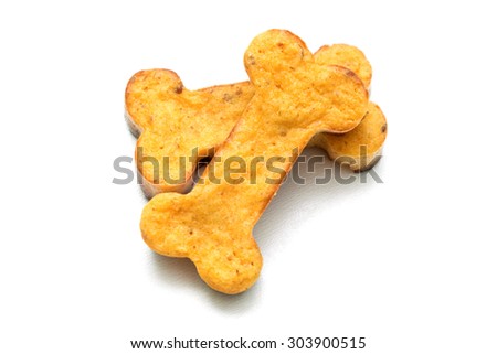 Home made dog biscuit Isolated on White Background