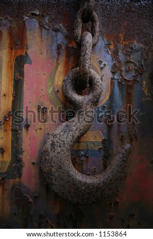 rusting metal hook