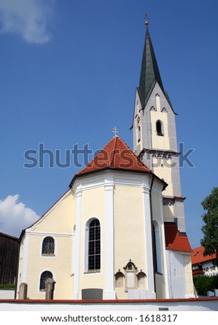 white church and tower