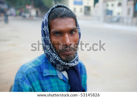 DELHI - JANUARY 18: Rickshaw driver with cataract in one eye on January 18, 2008 in Delhi, India. It\'s estimated that 20 million people were blind due to cataract in India.