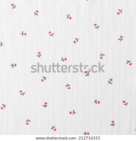 Floral Pattern, Small Flower Background on Light Gray, White Cloth