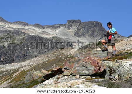 Filipino woman hiking in British Columbia. Canada.
