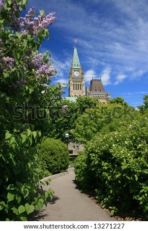 Parliament buildings and Parliament Hill. Ottawa, Ontario. Canada.