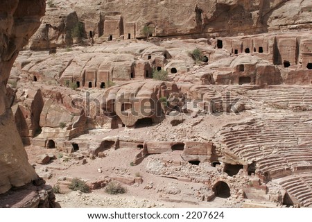 Ancient tombs, Petra, Jordan, Middle East