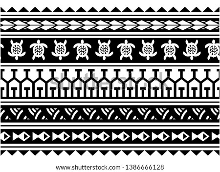 Tribal Polynesian Maori Tattoo Pattern Border Tattoo Sleeve Vector Samoan Sketch Forearm And Foot Design Maori Stencil Bracelet Armband Tattoo Tribal Lace Band Fabric Template Seamless Ornament Stock Fenykep Shutterstock Puzzlepix