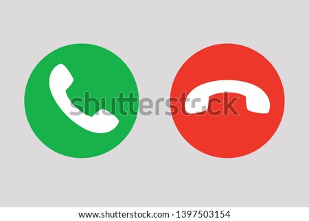 handset telephone talk call icons, receiver telephone conversation, end of conversation button vector isolated, contact us icon flat isolated, call phone icon sign 