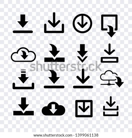 narrow download vector, arroows download black icons vector isolated  for creating button, bar and web app icons, download now symbol, vector arrow down document file symbol icon set