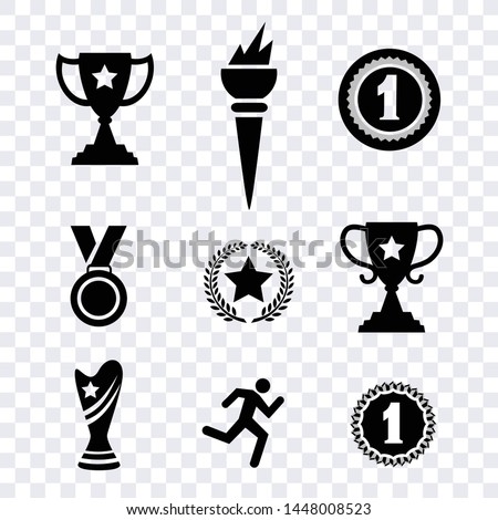 Award medal flat icons vector isolated on transparent background