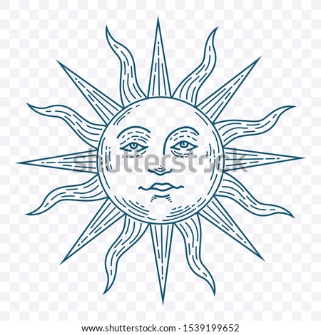 sun face vitnage design vector isolated