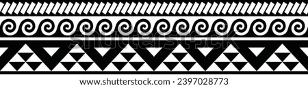 Polynesian tattoo tribal designs. Samoan tattoo tribal band. Moana pattern.