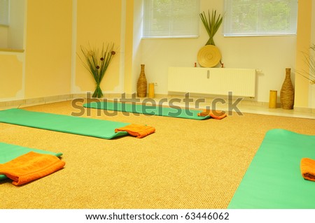 View into a yoga room.