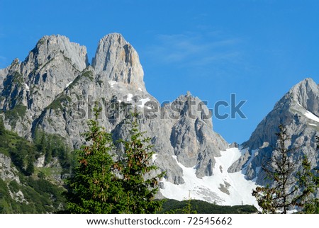 Mountain range miter in the Dachstein mountains in Austria.
