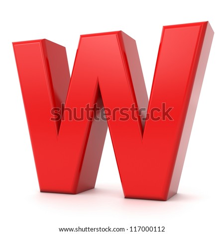 3d shiny red letter