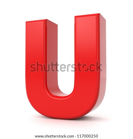 3d Shiny Red Letter Collection - U Stock Photo 117000250 : Shutterstock