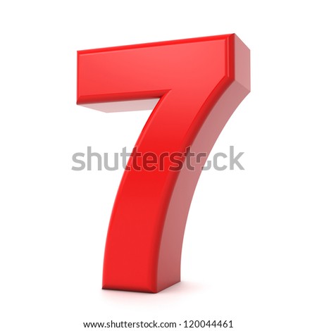 3d Shiny Red Number Collection - 7 Stock Photo 120044461 : Shutterstock