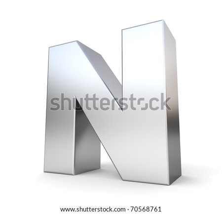 3d Letter N From My Metal Letter Collection Stock Photo 70568761 ...