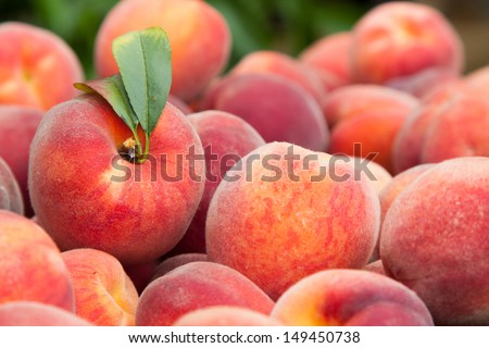 Fresh and juicy peach fruits