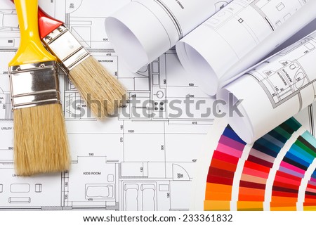 A new house painting, choosing colors for walls