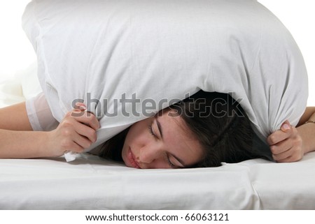 Young woman sleep in a bed