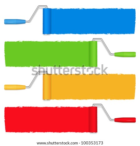 Paint rollers, vector eps10 illustration