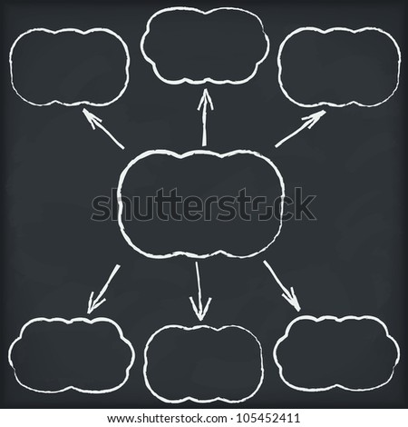 Blank Diagram With Clouds On Blackboard, Vector Eps10 Illustration ...