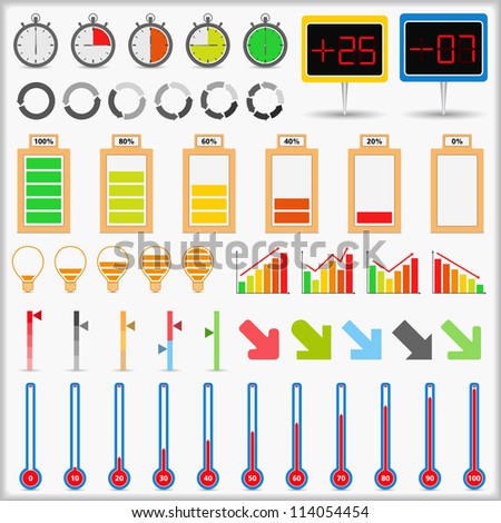 Set of different indicators, vector eps10 illustration