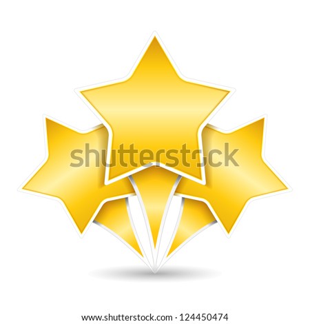 Three golden stars, design elements for your logo, vector eps10 illustration