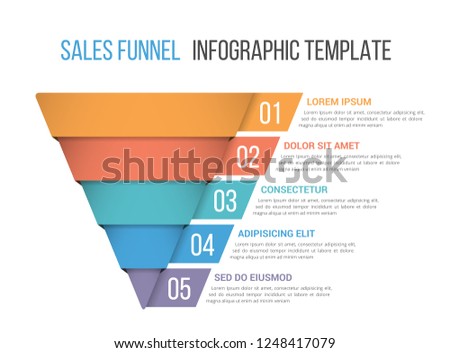 Funnel diagram, business infographic template, vector eps10 illustration