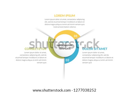 Circle infographic template with three steps or options, process chart, vector eps10 illustration