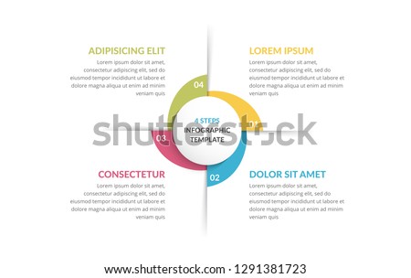 Circle infographic template with four steps or options, process chart, vector eps10 illustration