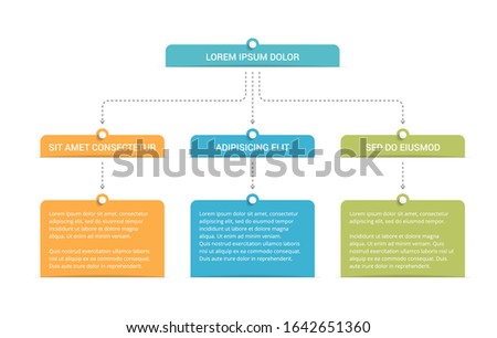 Flow chart with 3 levels, infographic template with 3 steps or options, vector eps10 illustration
